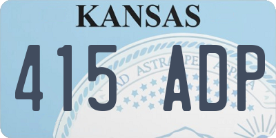 KS license plate 415ADP