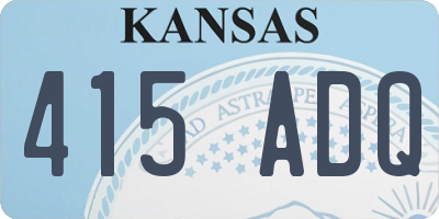 KS license plate 415ADQ