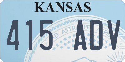 KS license plate 415ADV