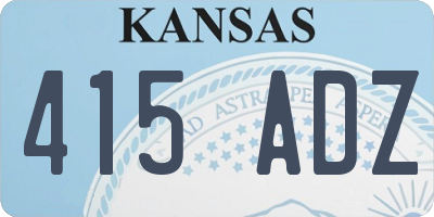 KS license plate 415ADZ