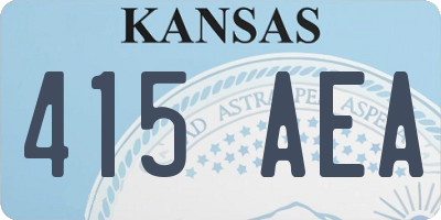 KS license plate 415AEA