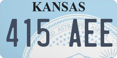 KS license plate 415AEE