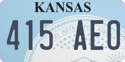 KS license plate 415AEO
