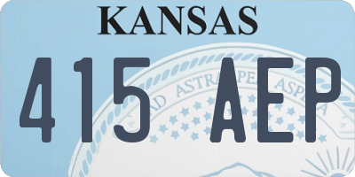 KS license plate 415AEP