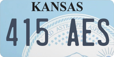 KS license plate 415AES