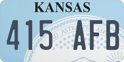 KS license plate 415AFB