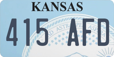 KS license plate 415AFD