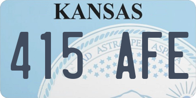 KS license plate 415AFE