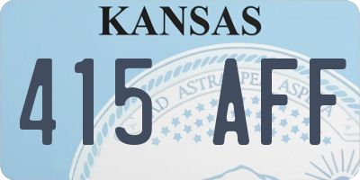 KS license plate 415AFF