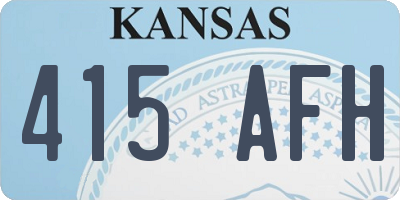 KS license plate 415AFH