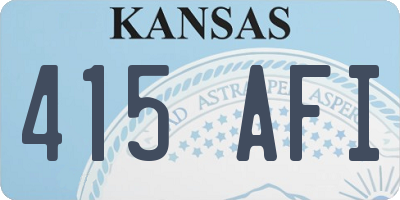 KS license plate 415AFI