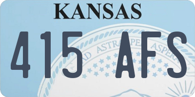 KS license plate 415AFS