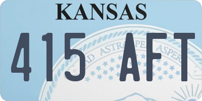 KS license plate 415AFT