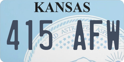 KS license plate 415AFW