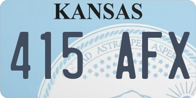 KS license plate 415AFX