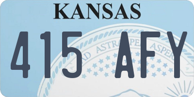 KS license plate 415AFY