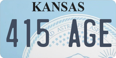 KS license plate 415AGE