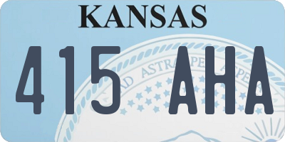 KS license plate 415AHA