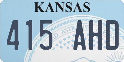 KS license plate 415AHD