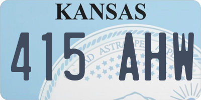 KS license plate 415AHW