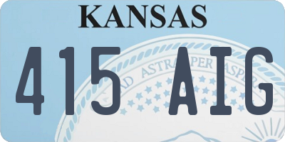 KS license plate 415AIG