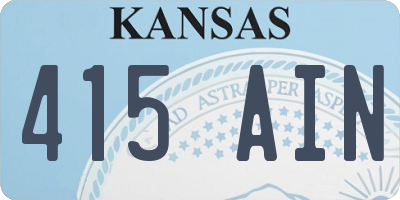 KS license plate 415AIN