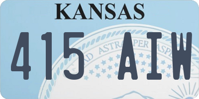 KS license plate 415AIW