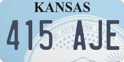 KS license plate 415AJE