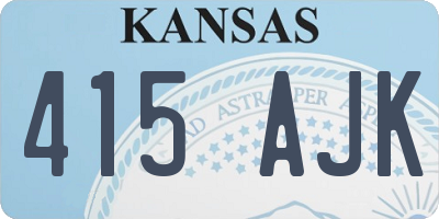 KS license plate 415AJK
