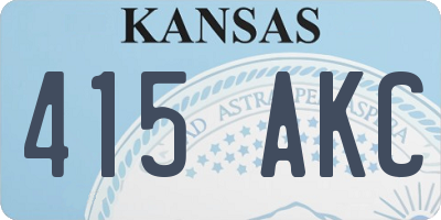 KS license plate 415AKC