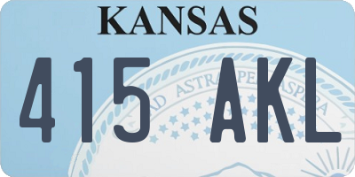 KS license plate 415AKL