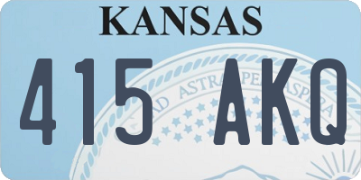 KS license plate 415AKQ