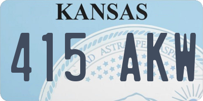 KS license plate 415AKW