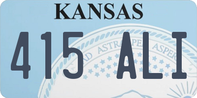 KS license plate 415ALI