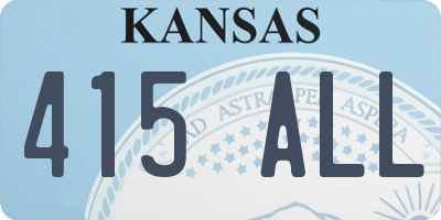 KS license plate 415ALL