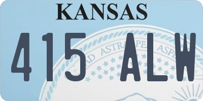 KS license plate 415ALW