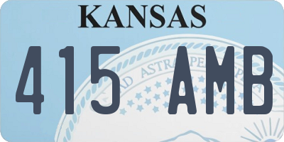KS license plate 415AMB