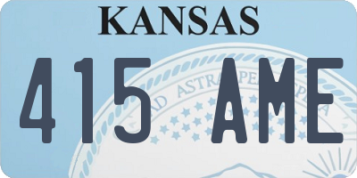 KS license plate 415AME
