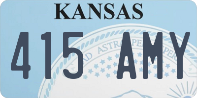 KS license plate 415AMY