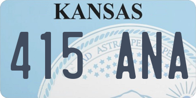 KS license plate 415ANA