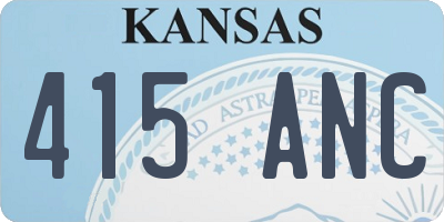KS license plate 415ANC