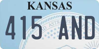 KS license plate 415AND