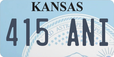 KS license plate 415ANI