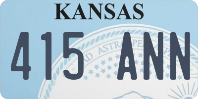 KS license plate 415ANN