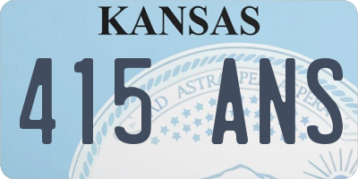 KS license plate 415ANS