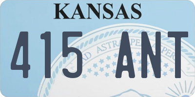 KS license plate 415ANT