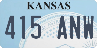 KS license plate 415ANW