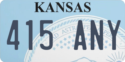KS license plate 415ANY