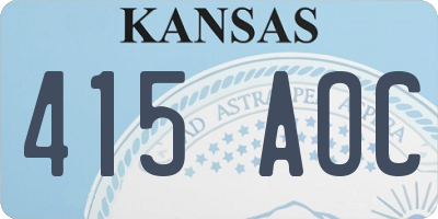 KS license plate 415AOC