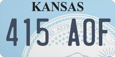 KS license plate 415AOF